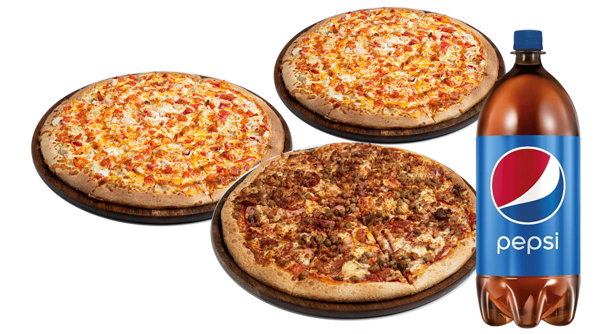 3 Pizzas 2 L Pepsi Deal